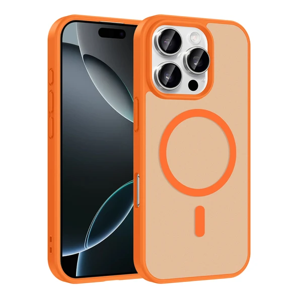 Mobify iPhone 16 Pro Kılıf M-Safe Yapışkan ve Şarj Özellikli Şık Serenta Premium Mat Silikon Kapak ürün görseli 1