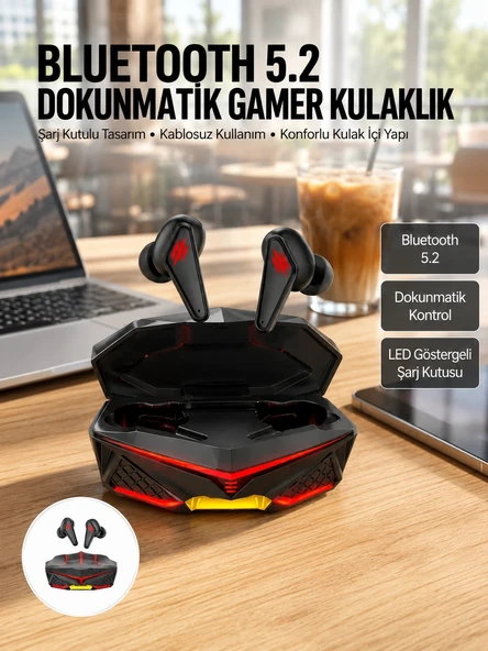 Dokunmatik Kontrol Tws Işıklı Kulakiçi Bluetooth Kulaklık Kablosuz  Kulaklığı Yeni Nesil ürün görseli 1