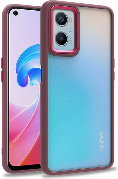 Oppo A96 4g Kılıf Mnc Flora Kapak-Kırmızı ürün görseli 1