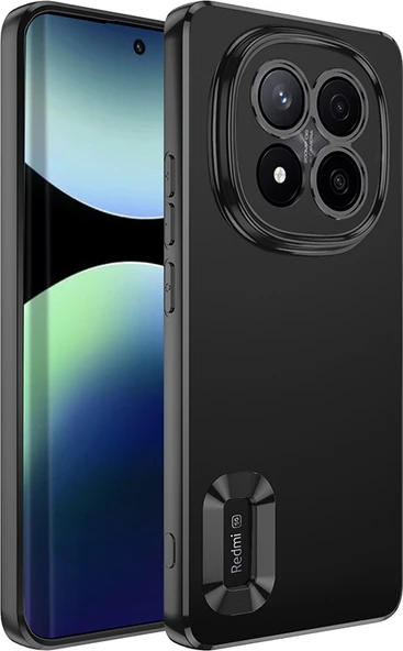 Redmi Note 14 Pro Plus Kılıf Kamera Korumalı Logo Gösteren Mnc Omega Kapak - Siyah ürün görseli 1