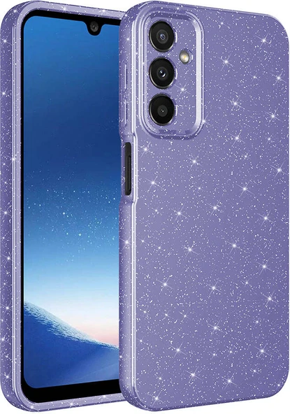 Galaxy A25 Kılıf Kamera Korumalı Simli Lüks Mnc Koton Kapak-Mor ürün görseli 1