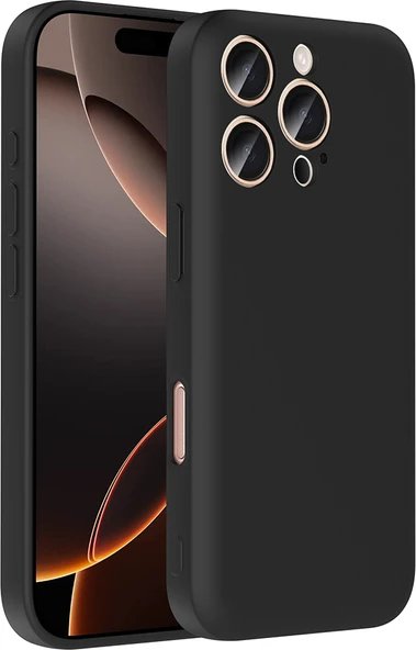 iPhone 16 Pro Max Kılıf Kamera Korumalı Kartlık Hazneli Mnc Vitra Kapak - Siyah ürün görseli 1