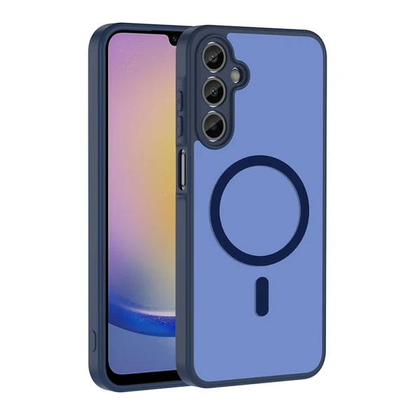 Mobify Samsung Galaxy A34 Kılıf M-Safe Yapışkan ve Şarj Özellikli Şık Serenta Premium Mat Silikon Kapak ürün görseli 1