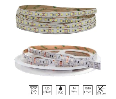 İnoled 4315-02 12 Volt 2835 Günışığı Silikonlu 3 Çip Şerit Led 120 Led - 5 Metre ürün görseli 1