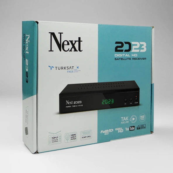 Next YE-2023 Usb Wi-Fi+Youtube+Tkgs Özellikli Full Hd Kasalı Uydu Cihazı ürün görseli 1