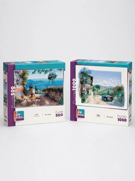 My Ride ve Limana Karşı İkili Set - 1000 + 500 Parça İkili Puzzle Seti ürün görseli 1