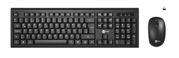 Lecoo KW200 Kablosuz Türkçe Q Klavye & Mouse Set Siyah ürün görseli 1