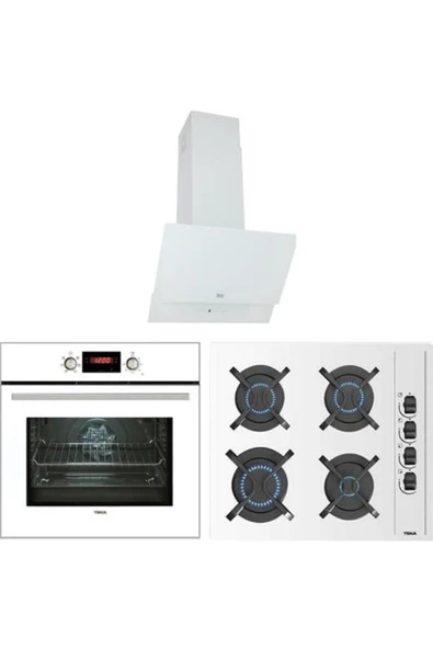 Teka - Chef 8 Ankastre Set - (HAK 627 WH FIRIN GBC 64002 WH OCAK TVT 60.1 DAVLUMBAZ) - Beyaz - 6 ürün görseli 1