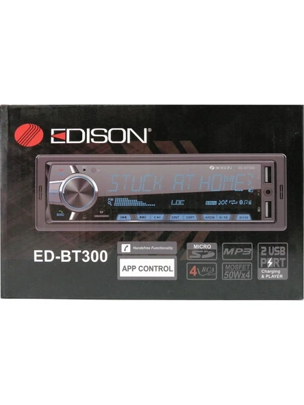 Edison ED-BT300 Bluetooth USB Sd Aux Fm Radyo App Kontrol 4*50W Oto Teyp ürün görseli 1