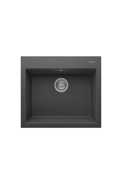 RealStone Real Stone K002 Didym 60 Antrasit Granit Tezgah Üstü Eviye 60x53 Cm ürün görseli 1