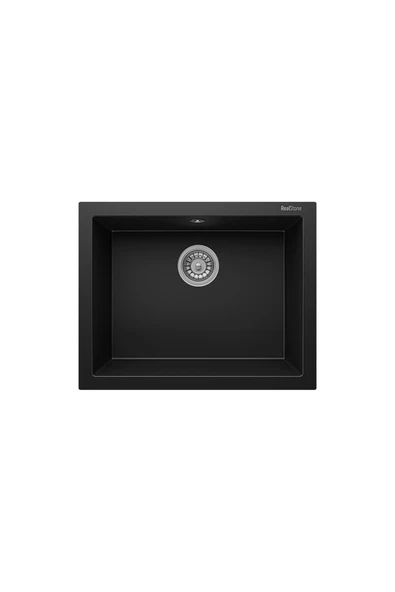 RealStone REAL STONE K12 GORDION 60 SİYAH GRANİT EVİYE ürün görseli 1