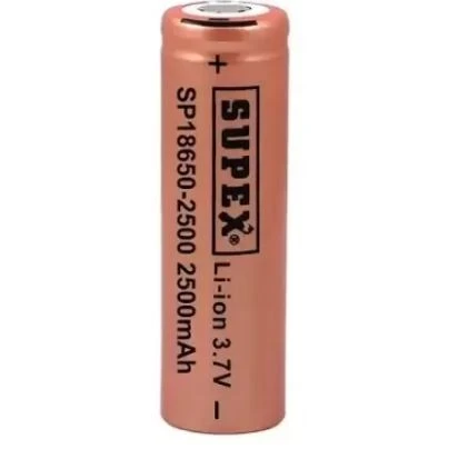 Supex SP18650-2500 3.7 Volt 2500 mAh Başlıksız Lityum Pil ürün görseli 1
