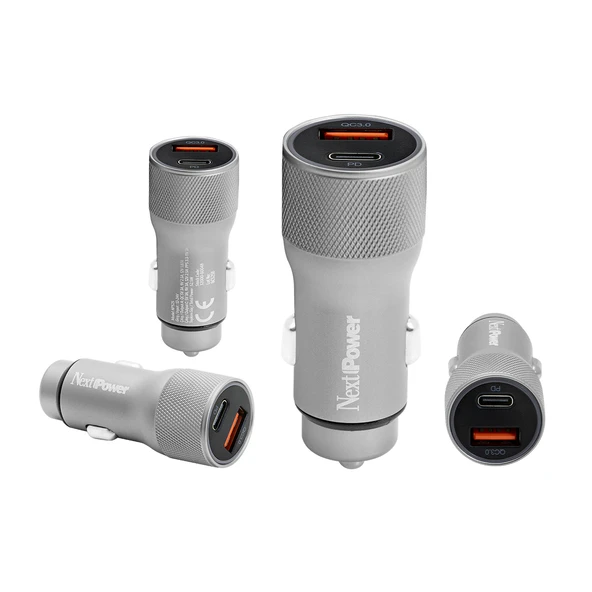 Next Power NP525 USB/PD Araç içi Hızlı Şarj Adaptörü - Gri ürün görseli 1