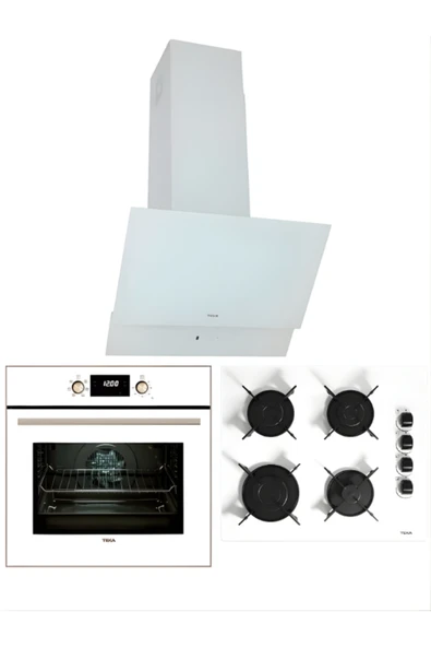 Teka Chef 6 Premium Beyaz Ankastre Set (GBE 64002 OCAK/HAK 627 FIRIN/ATV 60 DAVLUMBAZ) ürün görseli 1