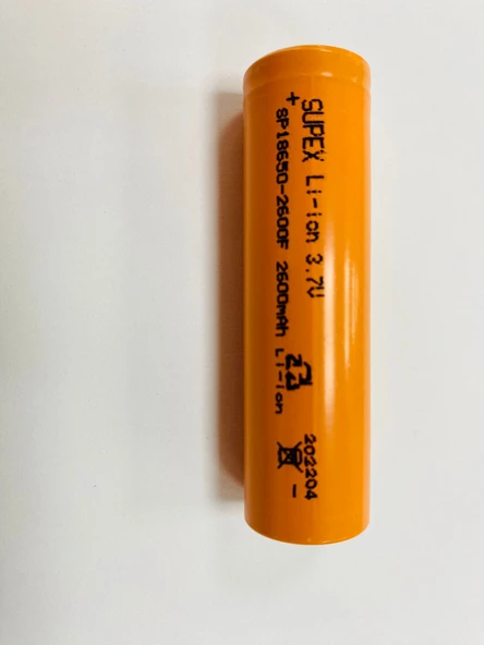 Supex SP18650-2600F 3.7 Volt 2600 mAh Düz Kafa Lityum Pil ürün görseli 1