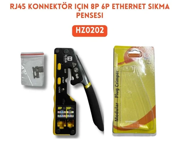 Hi-Link HZ0202 RJ45 Konnektör için 8P 6P Ethernet Sıkma Pensesi ürün görseli 1