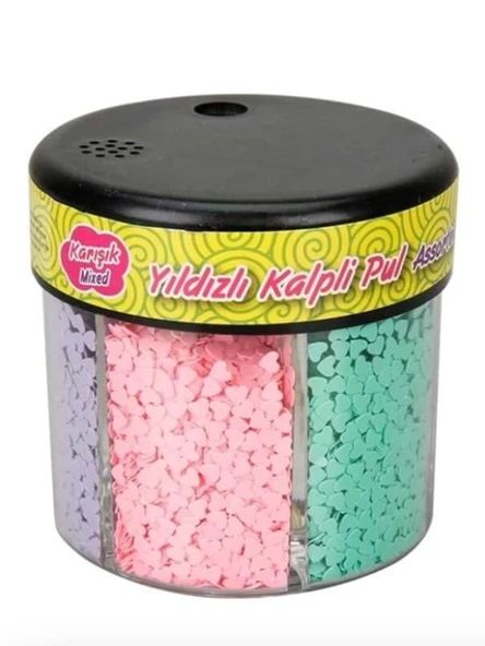 Bubu Yıldızlı Kalpli Pul Karışık Renkli 60Gr ürün görseli 1
