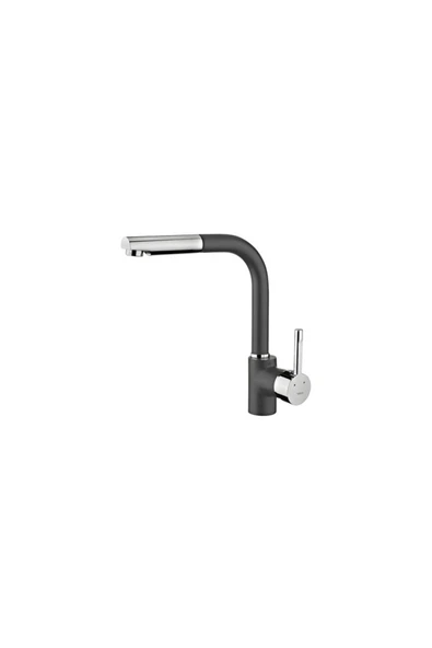 Teka ARK 938 METALİK SİYAH KROM SPİRALLİ MUTFAK EVYE BATARYASI ürün görseli 1