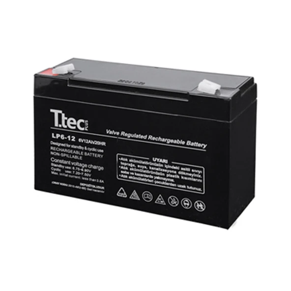 Ttec 6 Volt 12 Amper Bakımsız Kuru Akü ürün görseli 1