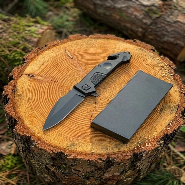Knivox Browning Siyah Kurtarma Çakısı - Cam Kırıcılı Taktik Kamp ve Outdoor Bıçağı ürün görseli 1
