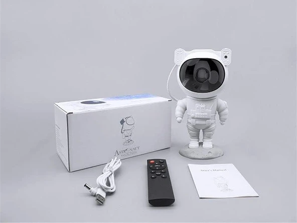 Çocuklara Özel Projeksiyon Astronot Lamba Speaker Sevimli - Resim 3