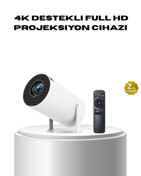 4K Destekli Full HD Projeksiyon Cihazı – 130 inç Geniş Ekran, WiFi ve HDMI Bağlantılı ürün görseli 1