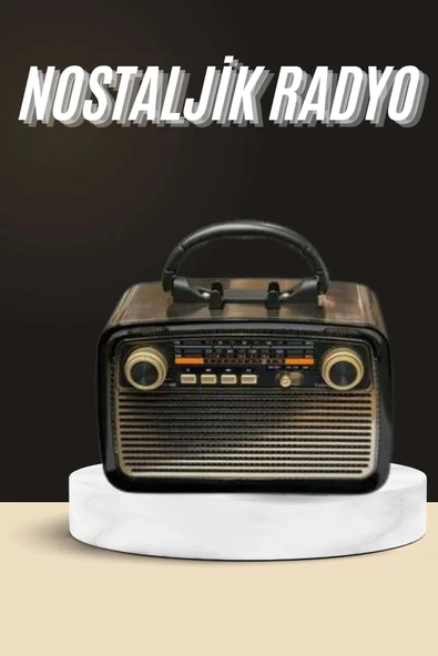 Nostaljik Radyo Bluetooth Bağlantılı Müzik Kutusu Ahşap ürün görseli 1