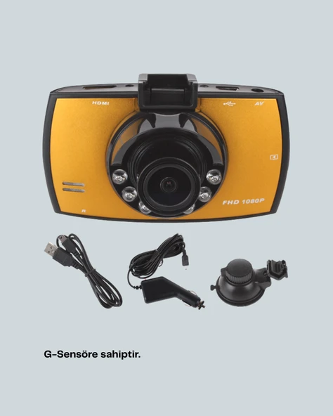 Full HD Araç Kamerası G Sensor Gece Görüşlü Dash Cam - Resim 3