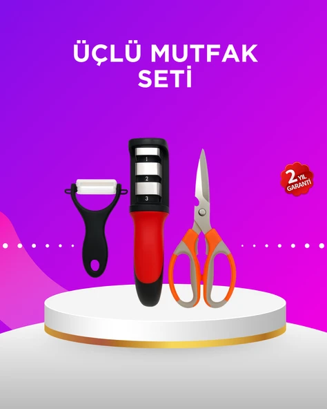 Çok Amaçlı Mutfak Makas Seti – Paslanmaz Çelik ve Ergonomik Tasarım ürün görseli 1