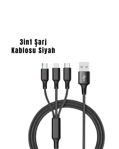 3’ü 1 Arada Hızlı Şarj Kablosu ürün görseli 1