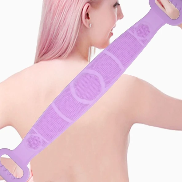 70 cm Çift Taraflı Sırt Kesesi -Silikon Duş Kesesi - Peeling Banyo Kesesi ürün görseli 1