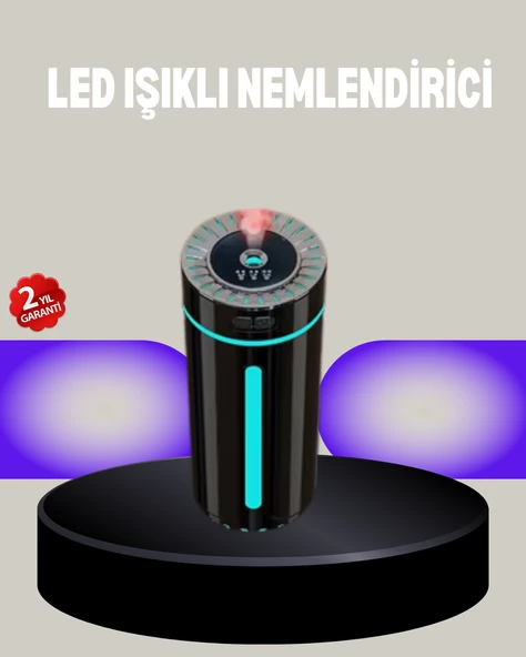 Aromaterapi Özellikli Ultrasonik Hava Nemlendirici LED Atmosfer Işığı ürün görseli 1