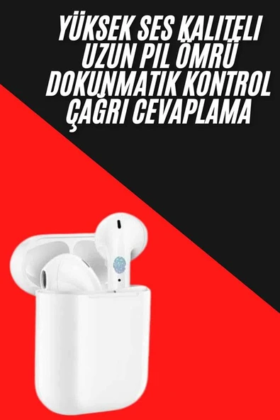 Yeni Nesil Çift Mikrofonlu Dokunmatik Kablosuz Bluetooth Kulaklık ürün görseli 1