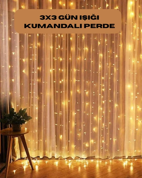 8 Fonksiyonlu Uzaktan Kumandalı Günışığı Perde Peri Led Dekoratif Işık ürün görseli 1