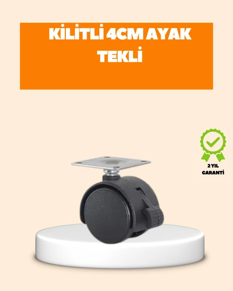 4 cm Kilit Mekanizmalı Mobilya Ayağı Tekli ürün görseli 1