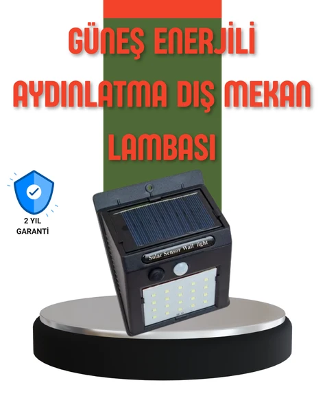 Hareket Sensörlü Güneş Enerjili Dış Mekan LED Lamba 100/144 LED ürün görseli 1