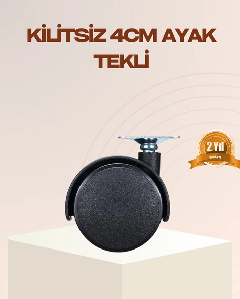 4 cm Kilitsiz Mobilya Ayağı Tekli Kolay Dönen Masa ve Sehpa Ayağı ürün görseli 1