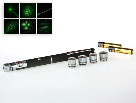 Yeşil Lazer Pointer 100 mW 15 Km Etkili (5 Başlıklı) - Resim 2