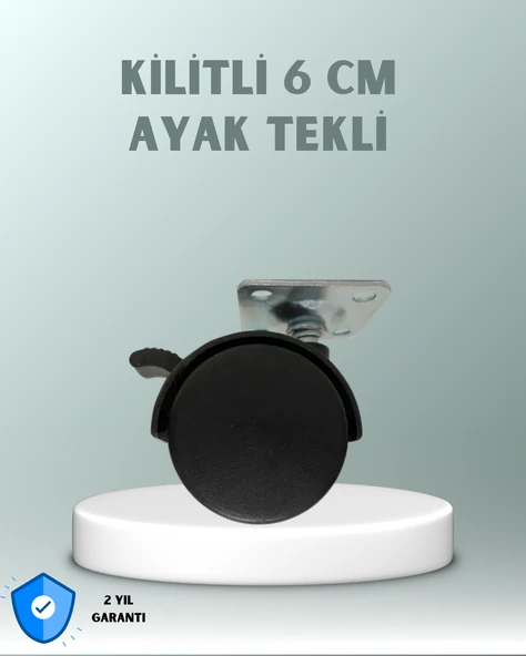 Zemin Korumalı 6 cm Kilitli Döner Ayak ürün görseli 1