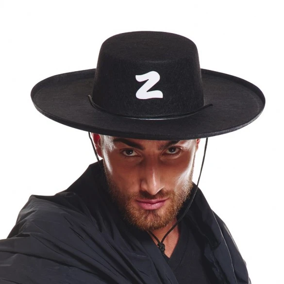 Z Logolu Yetişkin Boy Bağcıklı Zorro Şapkası ürün görseli 1