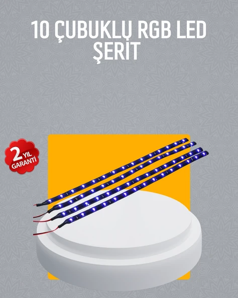 LED Yağmur Işığı Seti 10 Adet Meteor Çubuk Aydınlatma ürün görseli 1