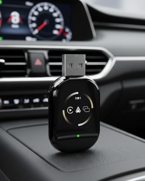 Kablosuz CarPlay Android Auto Adaptörü Otomatik Eşleşme ürün görseli 1