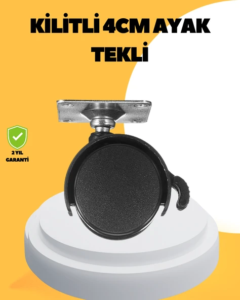 4 cm Kilitli Mobilya Tekerleği Tekli Sessiz ve Dayanıklı ürün görseli 1