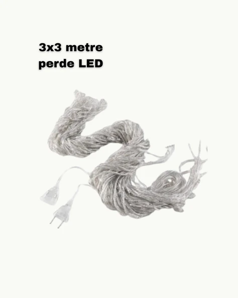 3x3 LED Işık Perdesi Şelale Model İç Dış Mekân Dekorasyonu ürün görseli 1