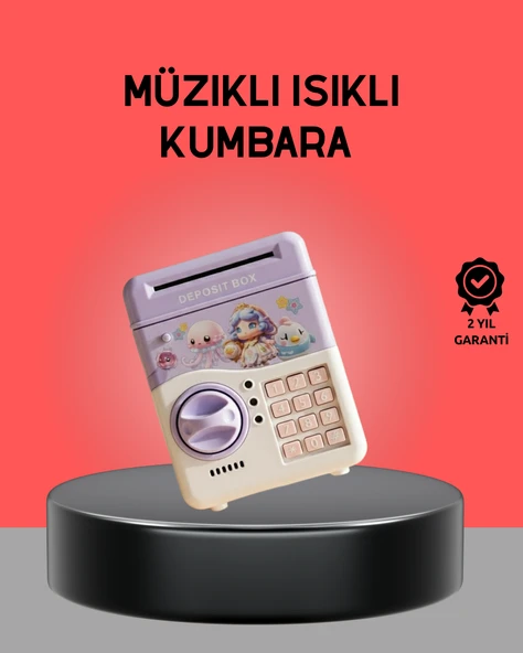 Çocuklar İçin Elektronik Şifreli Para Biriktirme Kumbarası Mor ürün görseli 1