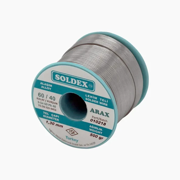 Soldex Arax 60-40 Lehim Teli 500 Gr 1.6 mm - Sn:60 / Pb:40 ürün görseli 1