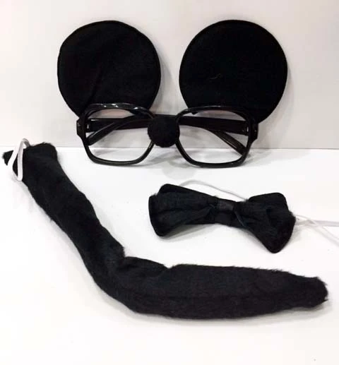 Mickey Mouse Gözlüğü Papyonu Kuyruğu Seti ürün görseli 1