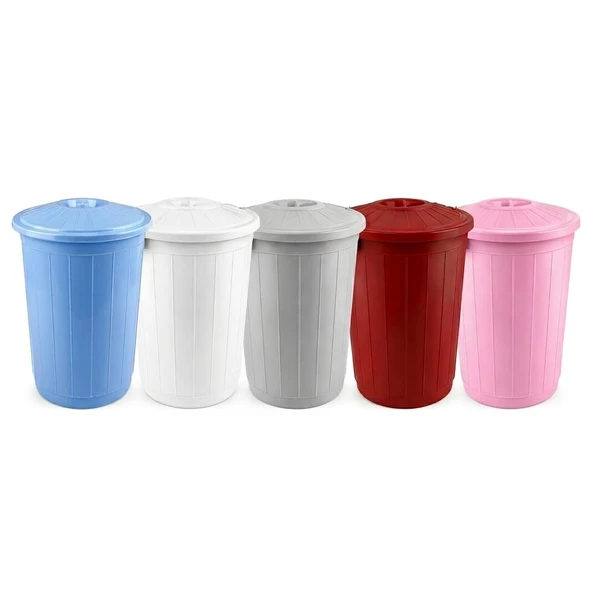 Çöp Kovası 70 Lt Plastik Çöp Kovası Kapaklı Büyük Boy Çöp Bidonu Dayanıklı Çöp Kovası ürün görseli 1