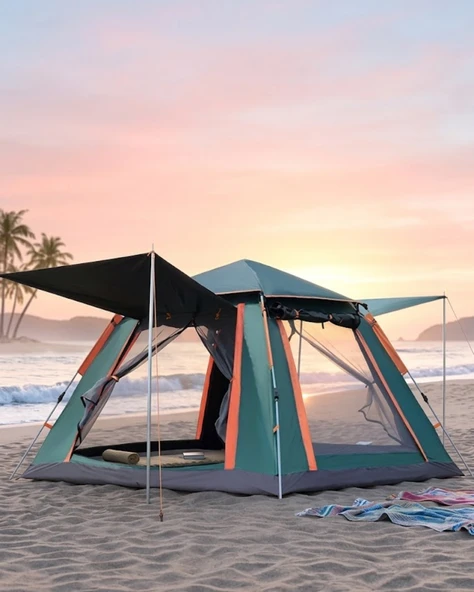 Büyük Boy Kamp Çadırı Güneşlikli 4 5 Kişilik Taşınabilir Outdoor Çadır ürün görseli 1