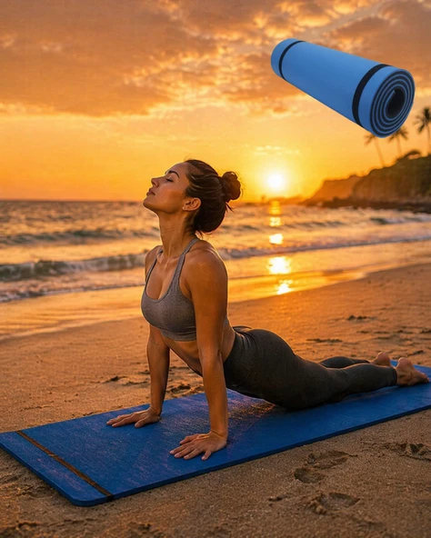 10MM YOGA MATI MAVİ ürün görseli 1